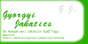 gyorgyi jakatics business card